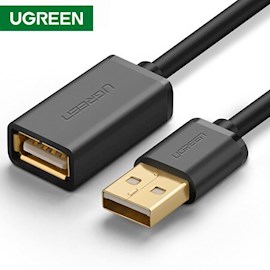 USB დამაგრძელებელი UGREEN 10316 USB 2.0 Type A Male to Type A Female Extension Cable 2m (Black)